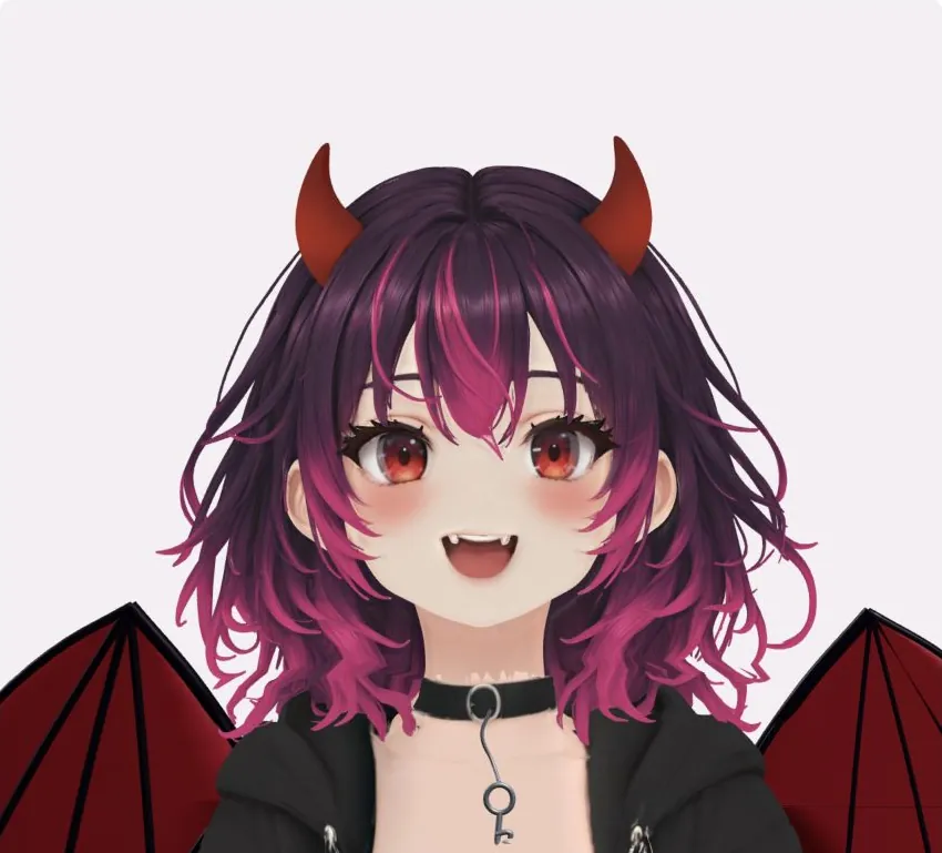 3Dモデルのあいちゃんが笑っている顔